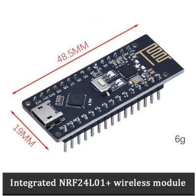 Плата arduino nano Atmega328P-RF mini USB с радиомодулем