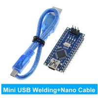 Плата Arduino Nano Atmega328P-AU mini USB аналог с кабелем комплект